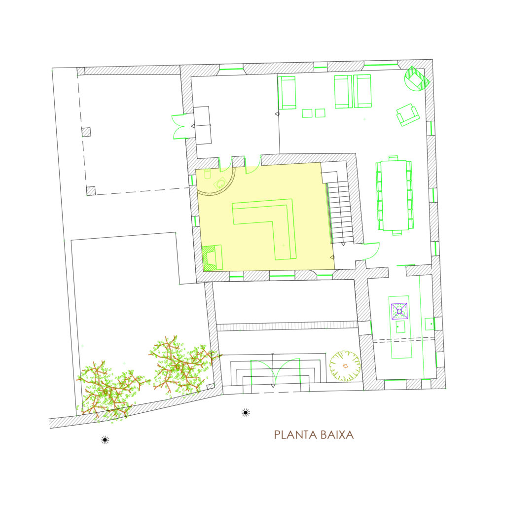 Plànol planta baixa sala estar