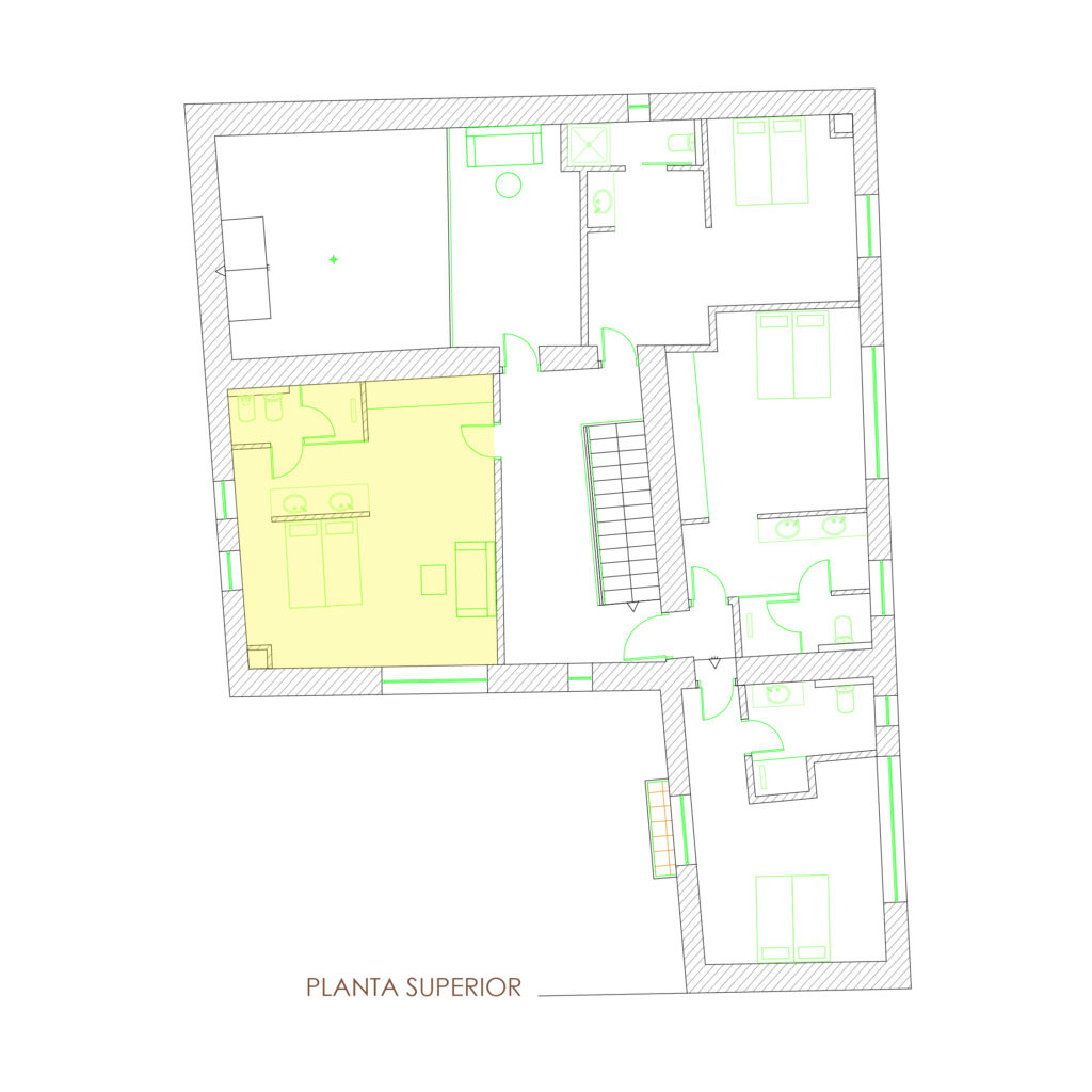 Plànol planta superior habitació suite