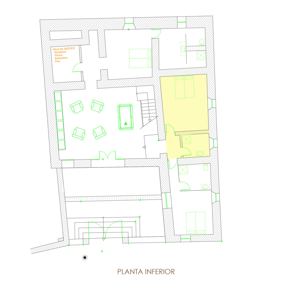Plànol planta inferior habitació doble estàndard 4